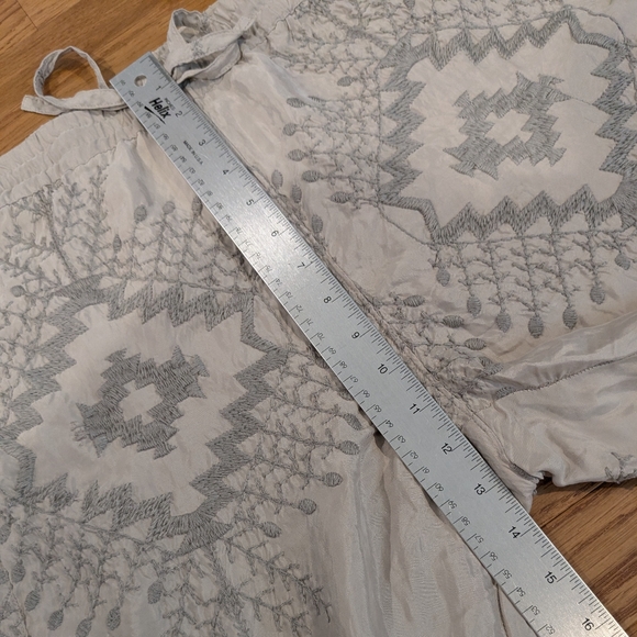 Johnny Was Gray Embroidered Jogger Pants Cupra Rayon Small - Picture 12 of 16